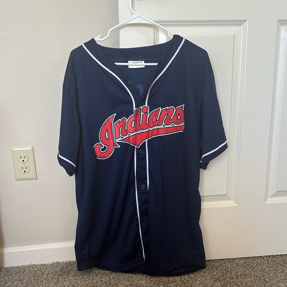 Indians Navy Blue Baseball Jersey